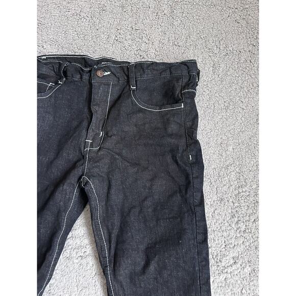 Qruel Jeans Co. Mens 34 X 30 1/2 Embroidered Pocket Skater Denim Black Jeans - Picture 7 of 16